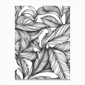 Seamless Pattern Of Palm Leaves Canvas Print
