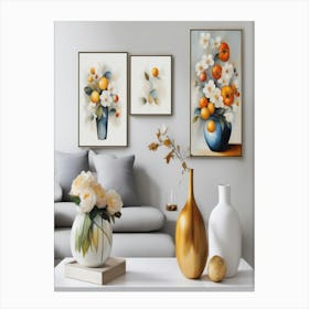 Oranges In A Vase 1 Canvas Print