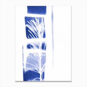 Minimalist Blue White Abstract Nature Canvas Print