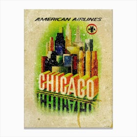 Vintage Travel Poster ― American Airlines Chicago Canvas Print