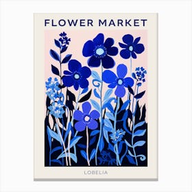 Blue Flower Market Poster Lobelia 3 Canvas Print