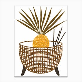 Pineapple In A Basket Canvas Print