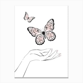 Holding Butterflies Canvas Print