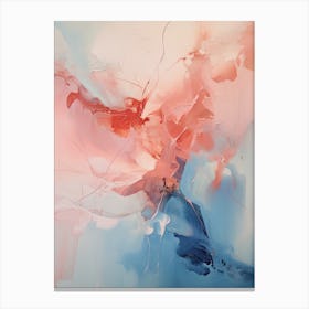 Pink And Blue Abstract Raw Painting 1 Canvas Print