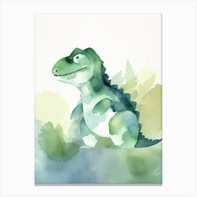 Baby Giganotosaurus Dinosaur Watercolour Illustration 2 Canvas Print