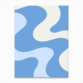 Blue And White Waves Canvas Print