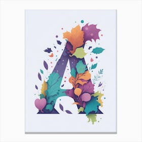 Colorful Letter A Illustration 37 Canvas Print