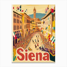 Aihrgdesign A 1970s Inspired Travel Poster For Siena Depictin 12f956f0 A9b5 4397 8c90 Ea1497db9534 1 Canvas Print