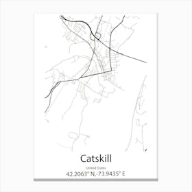 Catskill,United States Minimalist Map Canvas Print