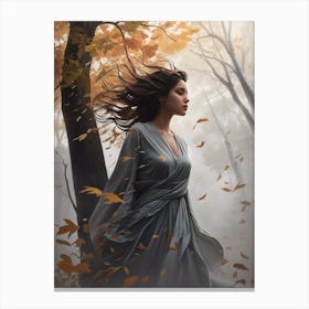 Girl In The Woods Canvas Print