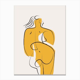 Lines And Curves In Nude Canvas Print