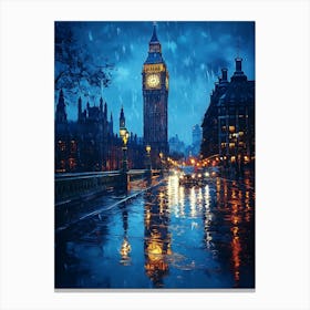 Fantasy Rainy Night In London 20 Canvas Print