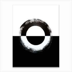 Split Circle Black Abstract Canvas Print