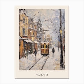 Vintage Winter Painting Poster Frankfurt Germany 2 Canvas Print