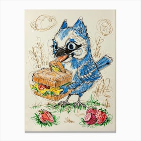 Blue Jay Sandwich Canvas Print