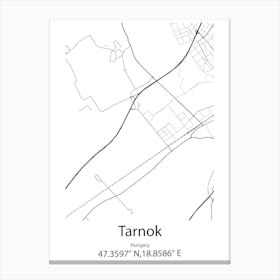 Tarnok,Hungary Minimalist Map Canvas Print