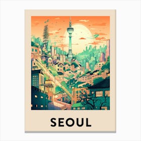 Seoul 4 Vintage Travel Poster Canvas Print