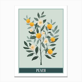 Peach Tree Flat Illustration 7 Poster Canvas Print