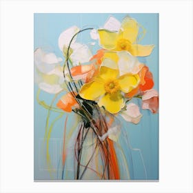Abstract Flower Painting Daffodil 2 Canvas Print