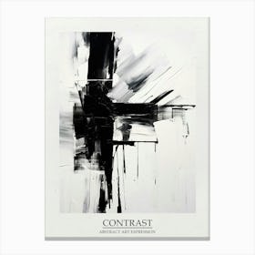 Contrast Abstract Black And White 1 Poster Canvas Print