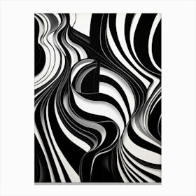 Oscillation Abstract Black And White 1 Canvas Print