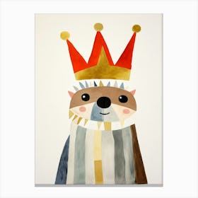 Little Sloth 5 Wearing A Crown Canvas Print