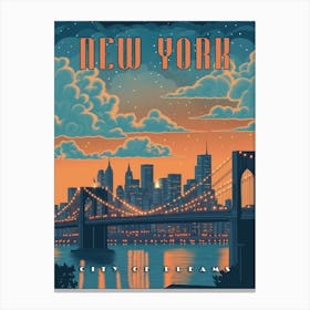 New York City - A Vintage Delight Poster Canvas Print