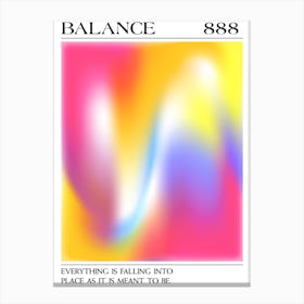 Balance, Angel Number 888, Aura Gradient Canvas Print