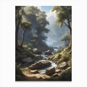 Waterfall In The Forest 4 Canvas Print