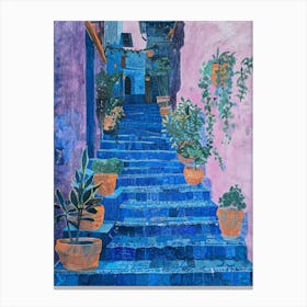 Blue Stairs In Morocco 1 Canvas Print