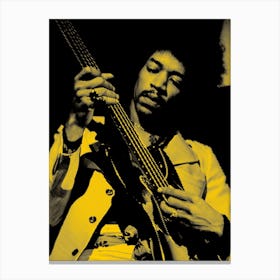 Jimi Hendrix Line Art 2 Canvas Print