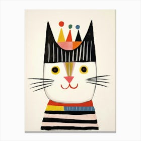 Little Cat 5 Wearing A Crown Canvas Print