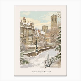 Vintage Winter Poster Oxford United Kingdom 3 Canvas Print