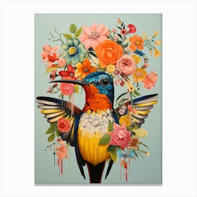 Bird With A Flower Crown Hummingbird 1 Canvas Print