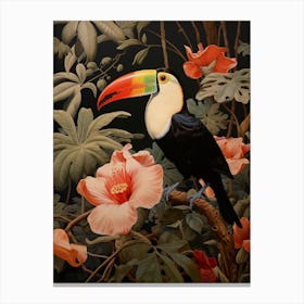 Dark And Moody Botanical Toucan Canvas Print