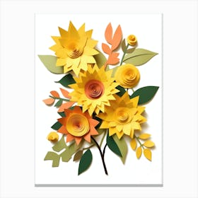 Paper Sunflowers Canvas Print