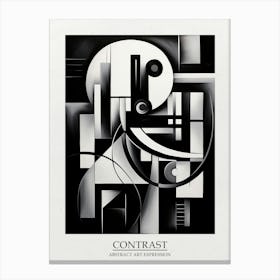 Contrast Abstract Black And White 7 Poster Canvas Print