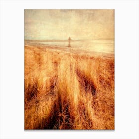 Lindisfarne Castle Across The Bay Canvas Print