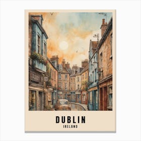 Dublin City Ireland Travel Poster (11) Canvas Print