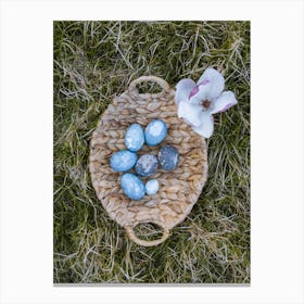 Easter Eggs On Grass Canvas Print