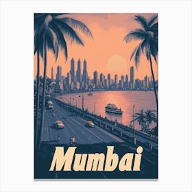 Aihrgdesign A Classic 1960s Travel Poster For Mumbai 1 Canvas Print