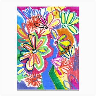 Bright Abstract Florals Canvas Print