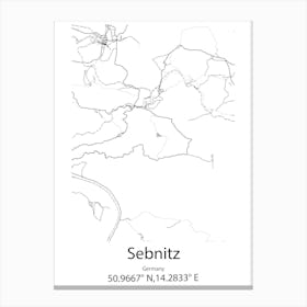 Sebnitz,Germany Minimalist Map Canvas Print