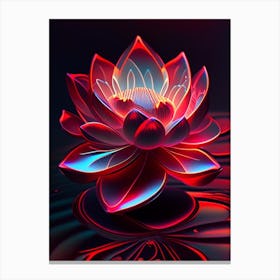 Red Lotus Holographic 5 Canvas Print