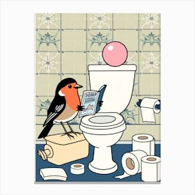 Toilet Bird Canvas Print