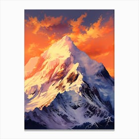 Mountain At Sunset 1 Canvas Print