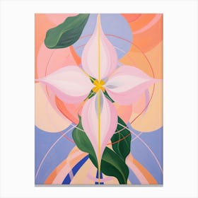 Lily 1 Hilma Af Klint Inspired Pastel Flower Painting Canvas Print