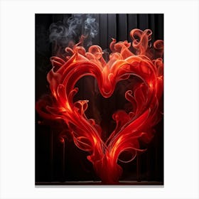 Abstract Vision Of Passionate Flames Swirling With Smoky Tendrils Pulsing With The Unforgiving Heat (1) Canvas Print