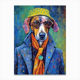Pawsitively Fashionable; A Dog S Oil Painted Elegance Canvas Print