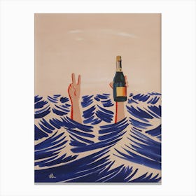 Champagne In The Ocean Canvas Print